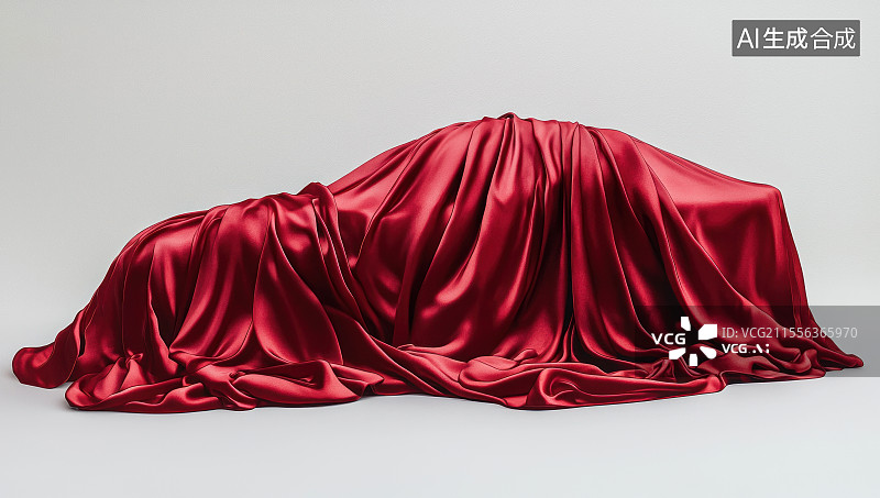 【AI数字艺术】红布覆盖下的汽车图片素材