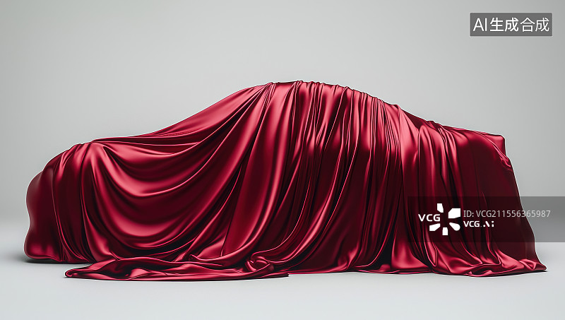 【AI数字艺术】红布覆盖下的汽车图片素材