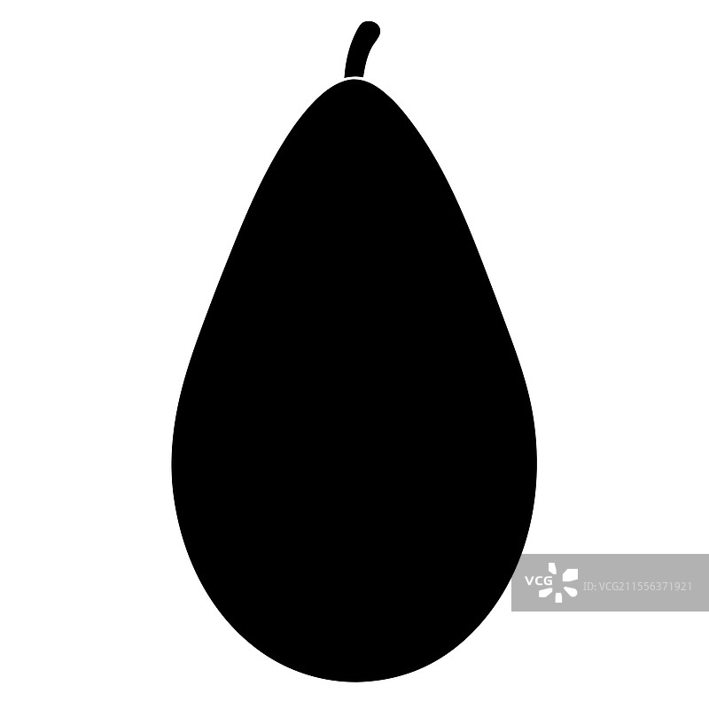 鳄梨剪影艺术与黑色鳄梨设计图片素材