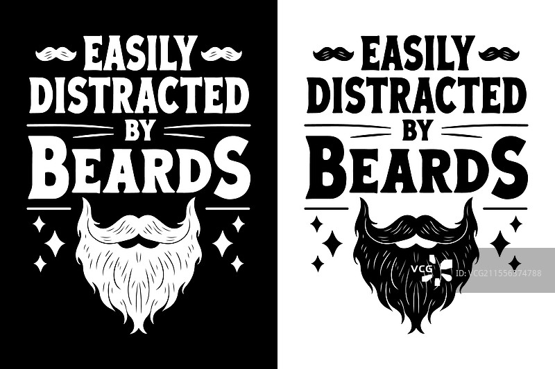 容易被胡子分心的T恤设计图片素材