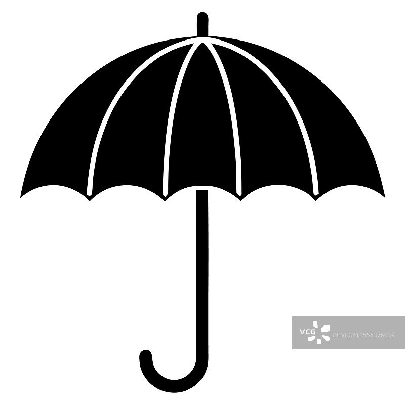 黑色雨伞图标剪影设计艺术图片素材