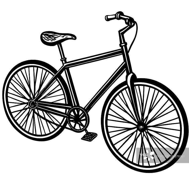经典自行车剪影图片素材
