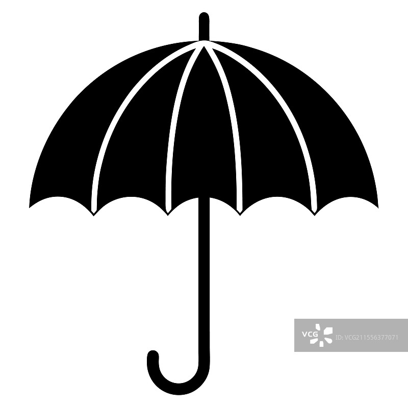 黑色雨伞图标剪影设计艺术 4图片素材