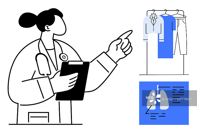 医疗专业人士讨论呼吸健康图片素材