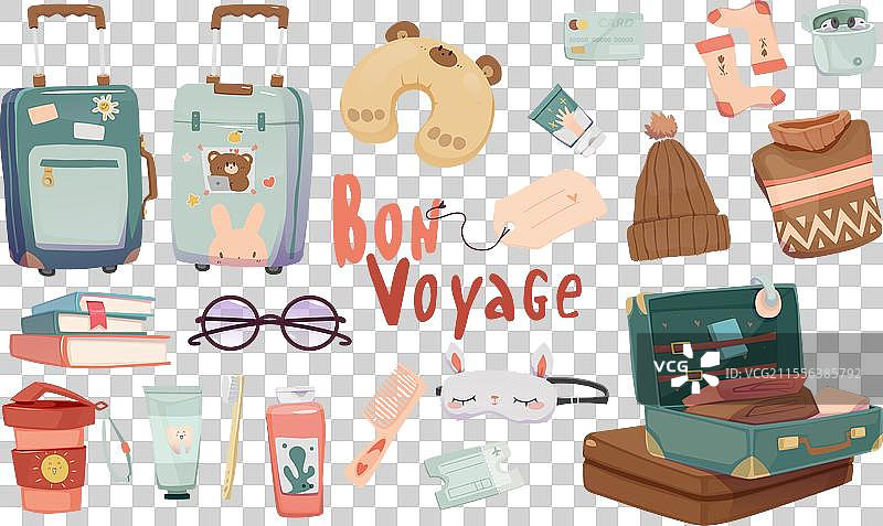 一套旅行用品图片素材