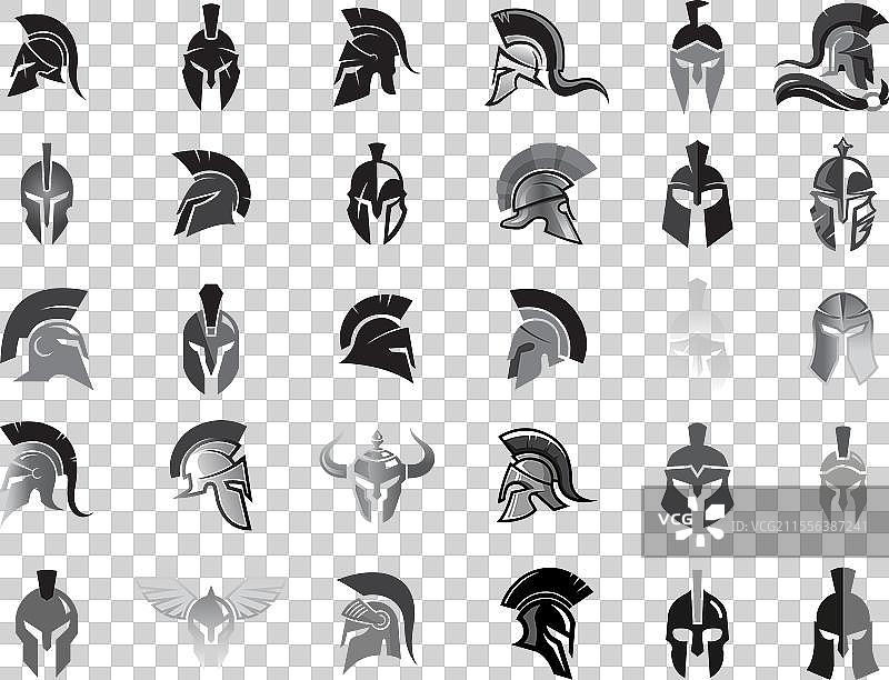 创意斯巴达头盔系列标志符号图片素材
