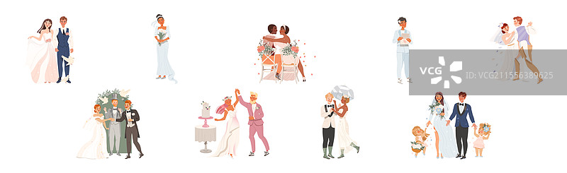 婚礼上的新郎新娘情侣图片素材