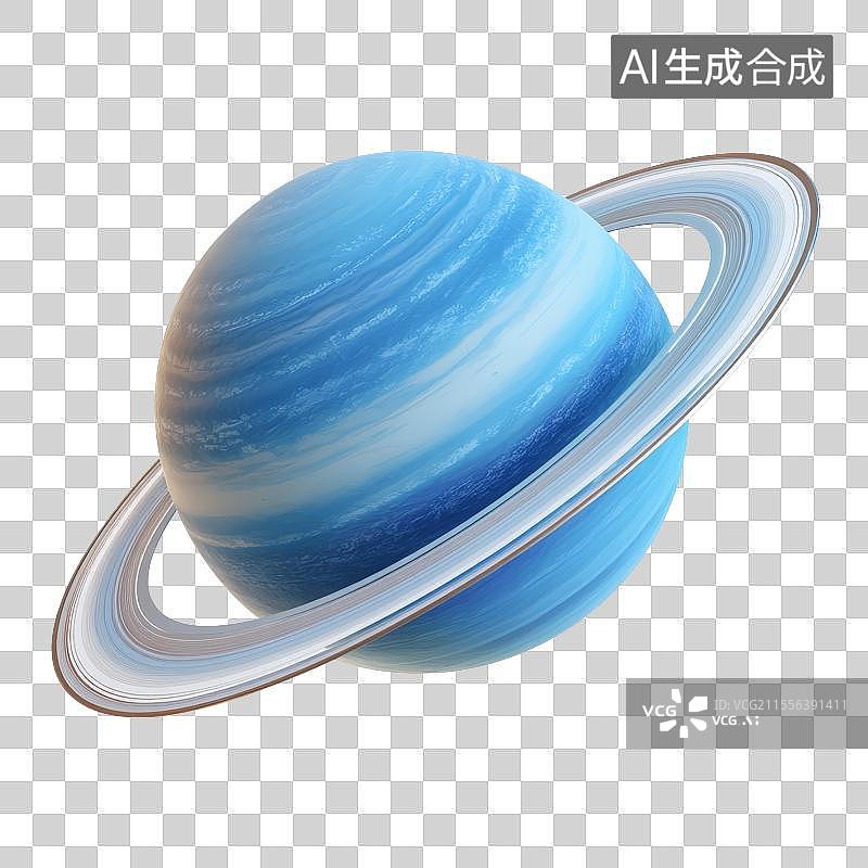 【AI数字艺术】3D炫彩蓝紫色卡通星球图片素材