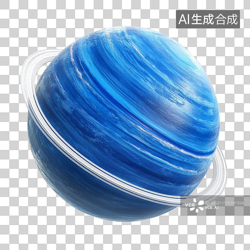 【AI数字艺术】3D炫彩蓝紫色卡通星球图片素材