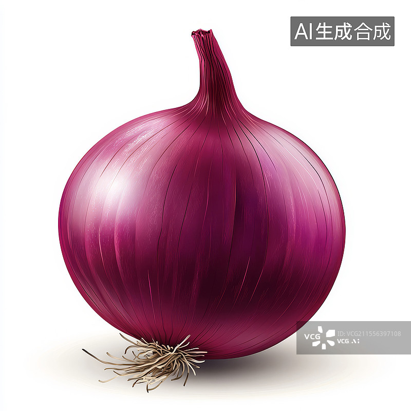 【AI数字艺术】白色背景上的紫色洋葱特写镜头图片素材