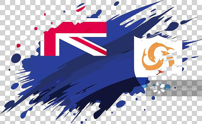 安圭拉国旗用粗糙的笔触绘制图片素材