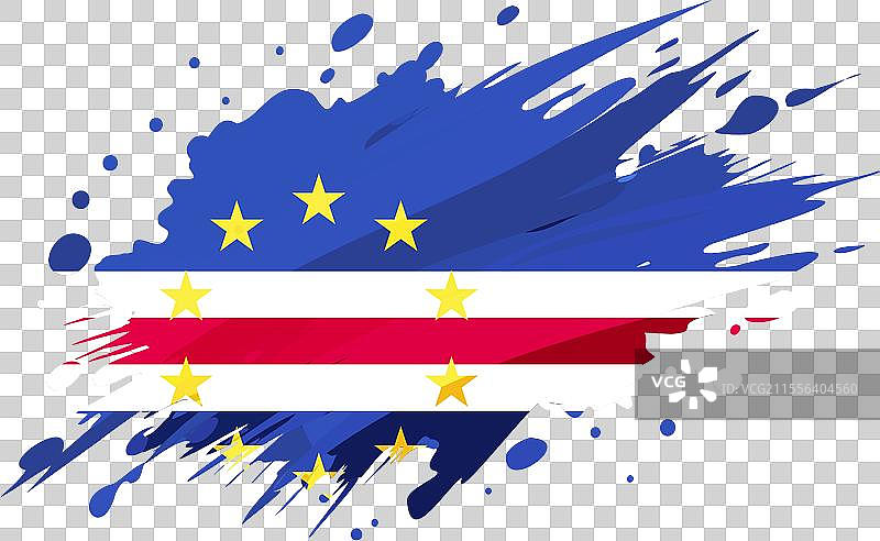 佛得角国旗用粗糙的笔触绘制而成图片素材