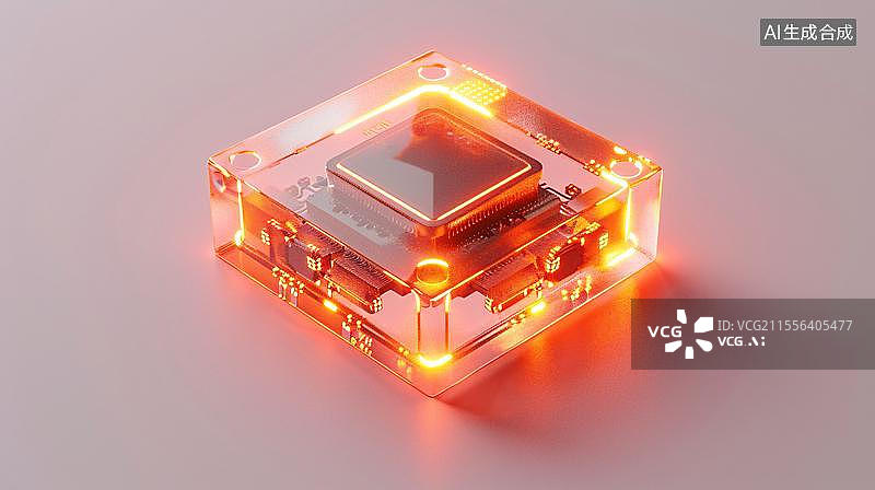 【AI数字艺术】计算机芯片 科技电路板特写镜头图片素材