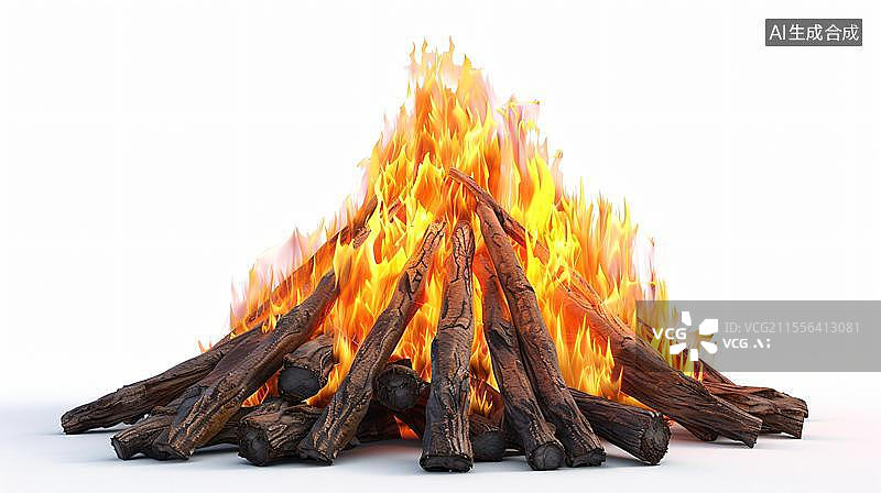 【AI数字艺术】篝火夜话的温暖  跃动的生命之火图片素材