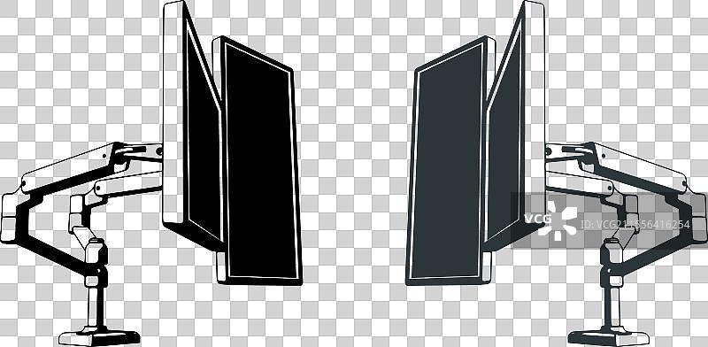 双屏显示器支架图片素材