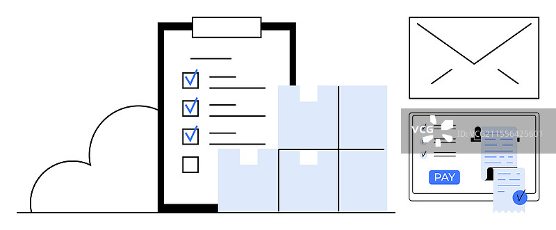 高效的在线购物和配送流程图片素材