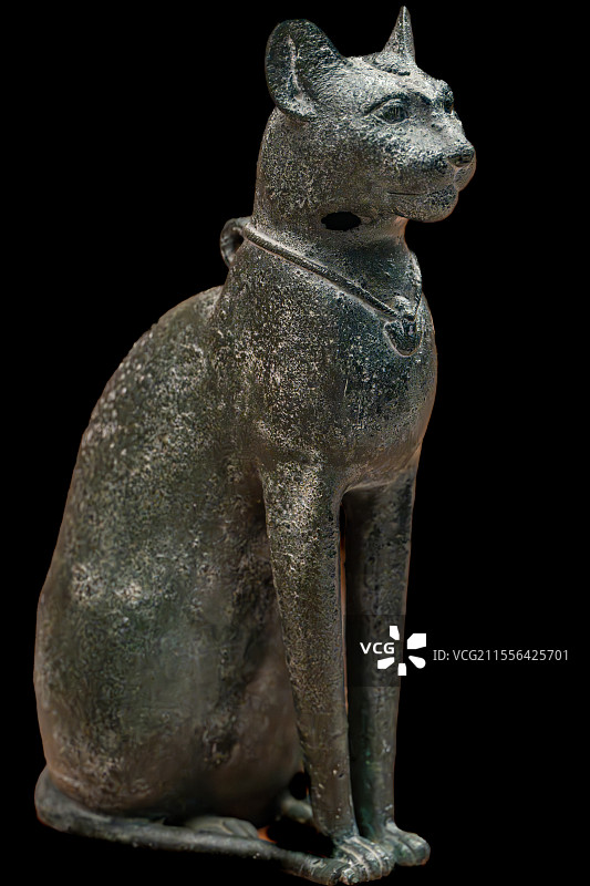 上海博物馆埃及展-青铜猫坐像图片素材