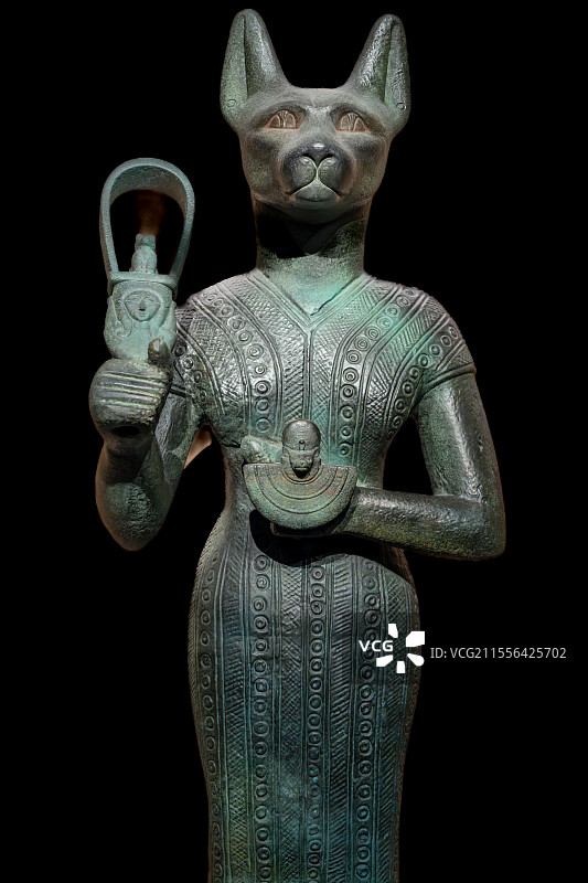 上海博物馆埃及展-猫神巴斯泰特雕像图片素材