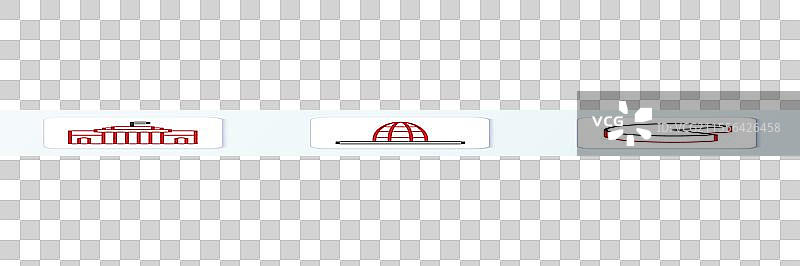 普拉多博物馆和阿格巴塔的线条图标图片素材