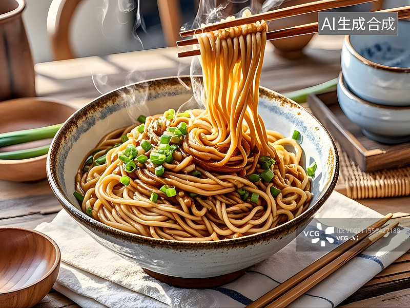 【AI数字艺术】葱油拌面图片素材