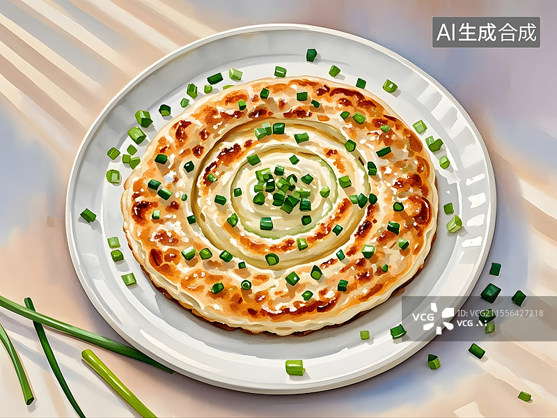 【AI数字艺术】葱油饼图片素材