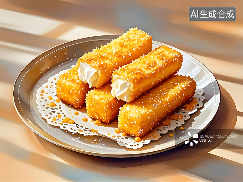 【AI数字艺术】脆皮炸鲜奶图片素材