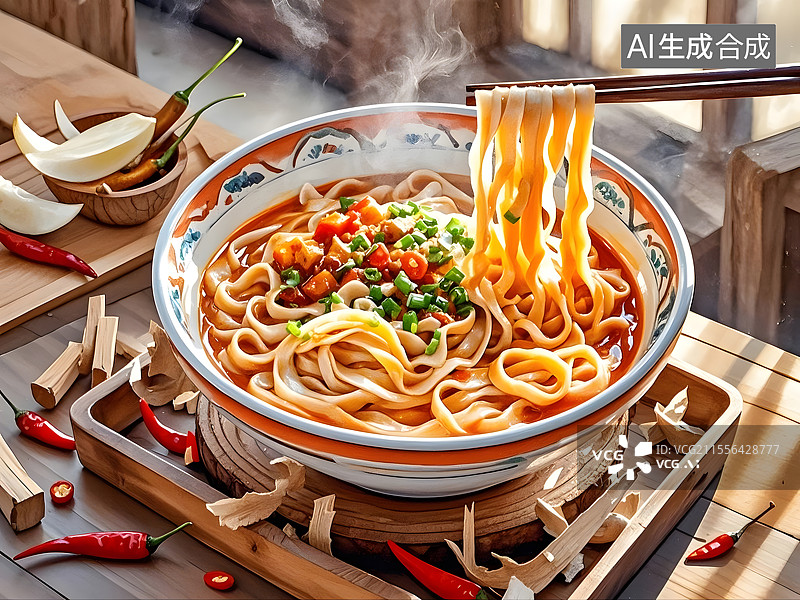 【AI数字艺术】刀削面图片素材