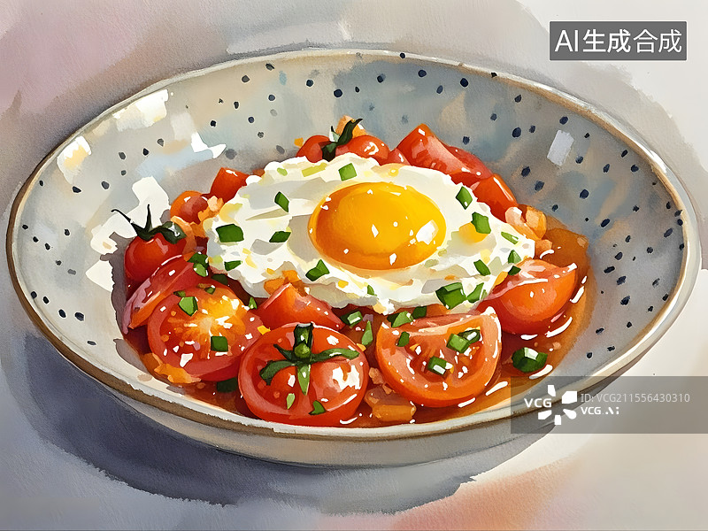【AI数字艺术】番茄炒蛋图片素材