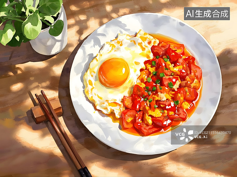 【AI数字艺术】番茄炒蛋图片素材