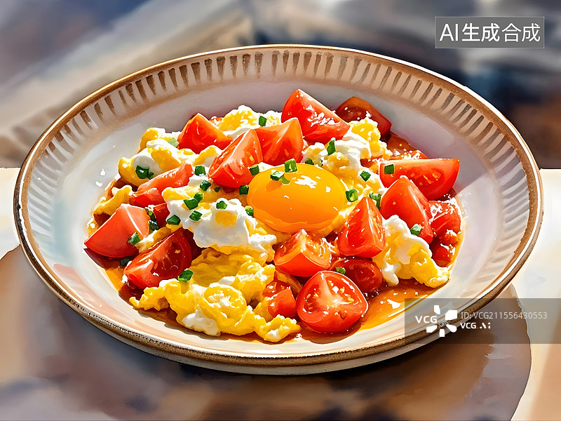 【AI数字艺术】番茄炒蛋图片素材