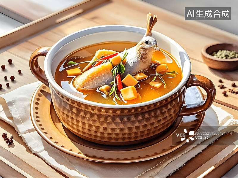 【AI数字艺术】鸽子汤图片素材