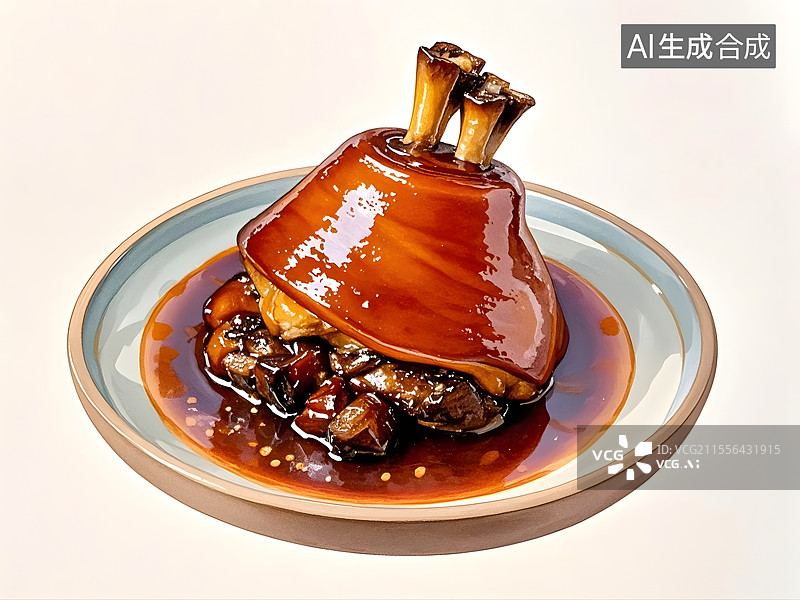 【AI数字艺术】锅烧肘子图片素材