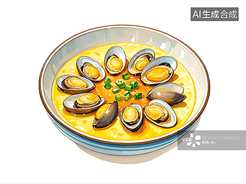 【AI数字艺术】蛤蜊蒸蛋图片素材