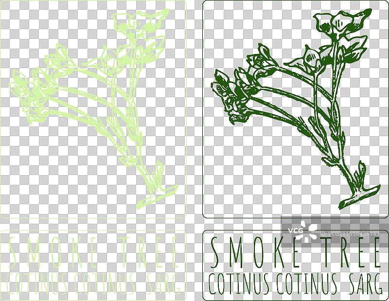 手绘烟雾树图片素材