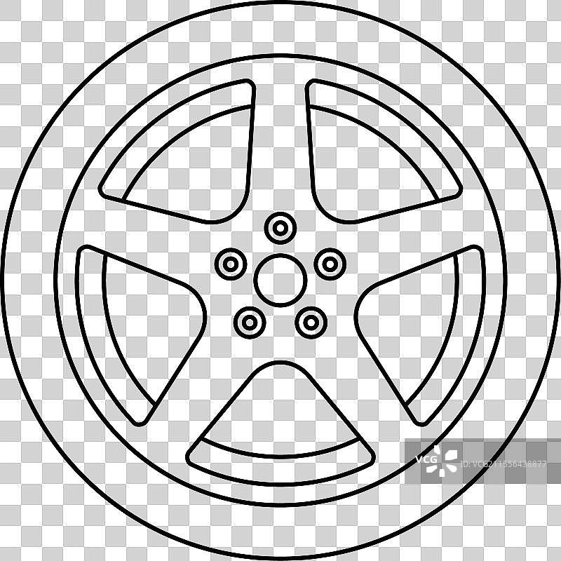 汽车轮胎线条图标图片素材