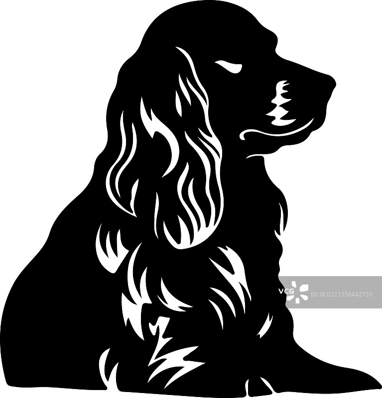 美国可卡犬剪影图片素材