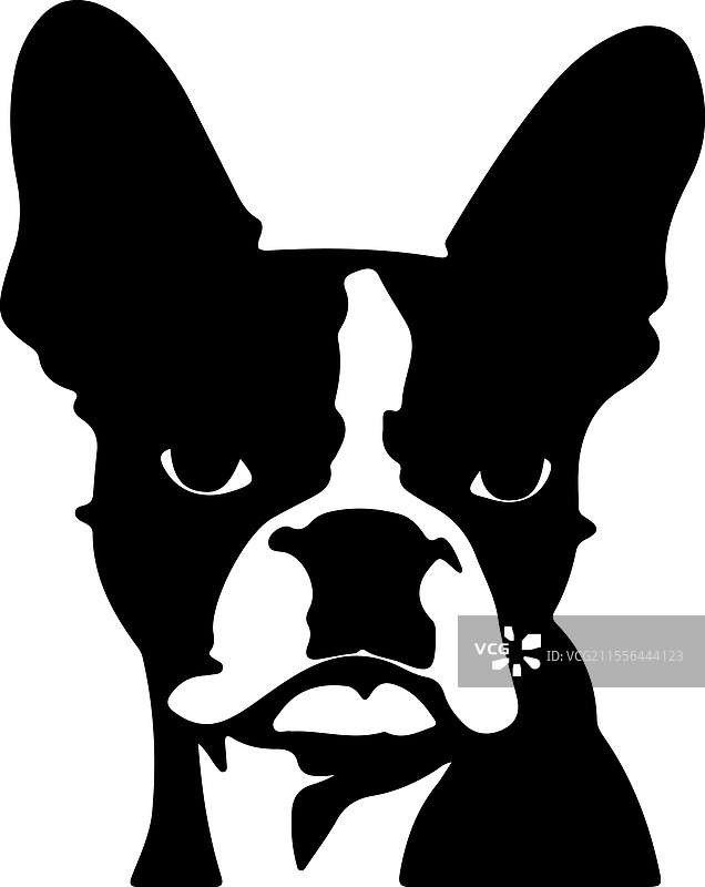 波士顿犬剪影图片素材