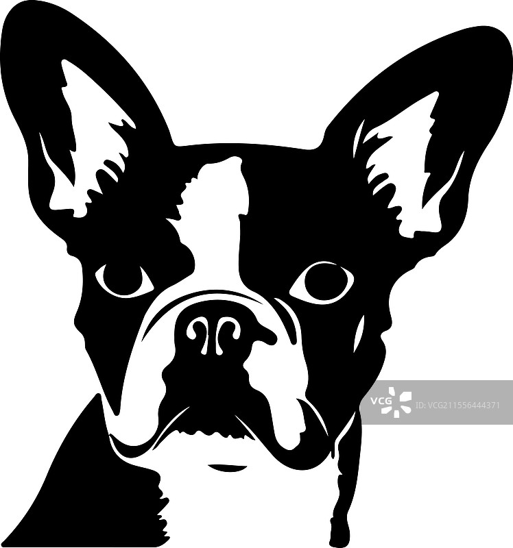 波士顿犬剪影图片素材