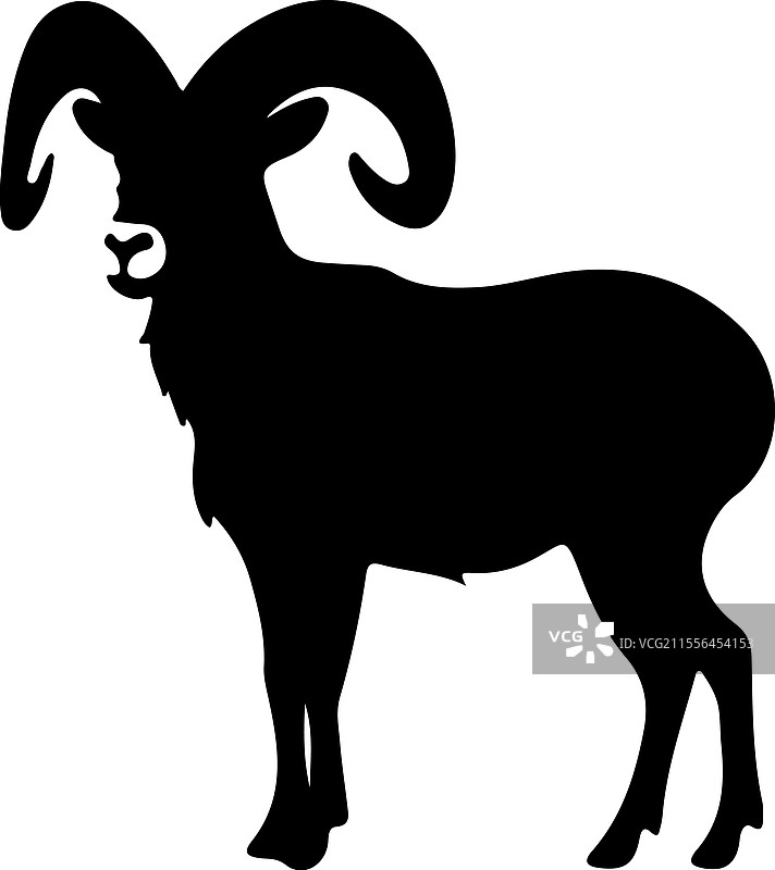 大角羊剪影图片素材