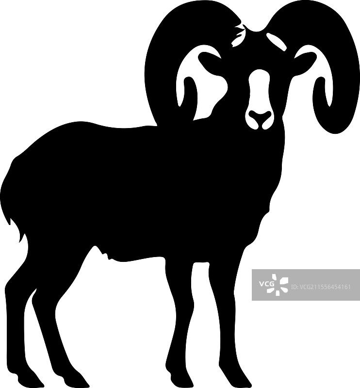 大角羊剪影图片素材