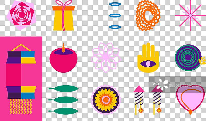 快乐的排灯节几何背景方形无缝图案图片素材