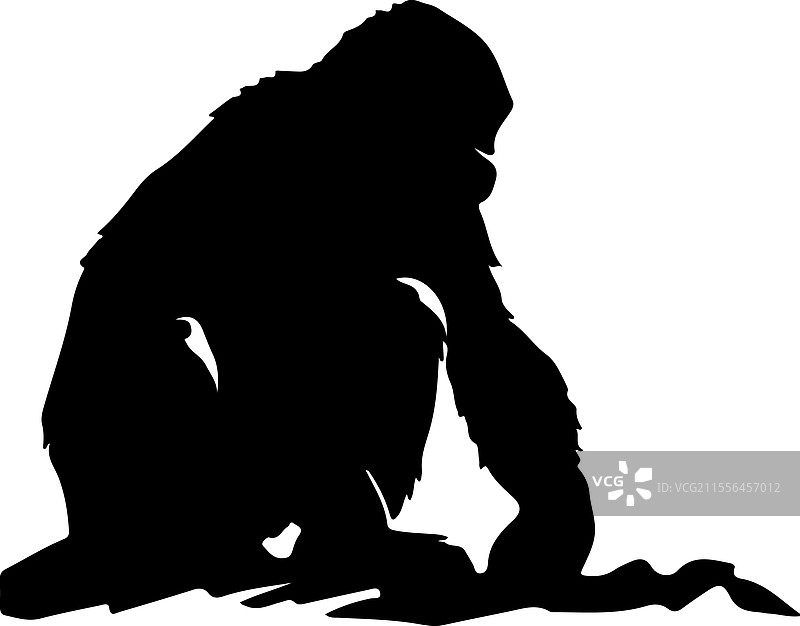 倭黑猩猩剪影图片素材