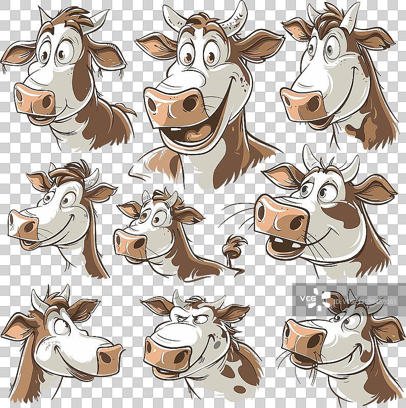 搞笑的角牛卡通头像系列图片素材