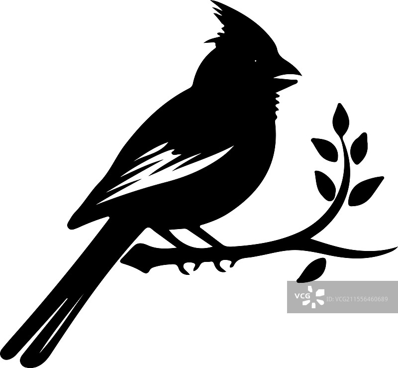 红雀剪影图片素材