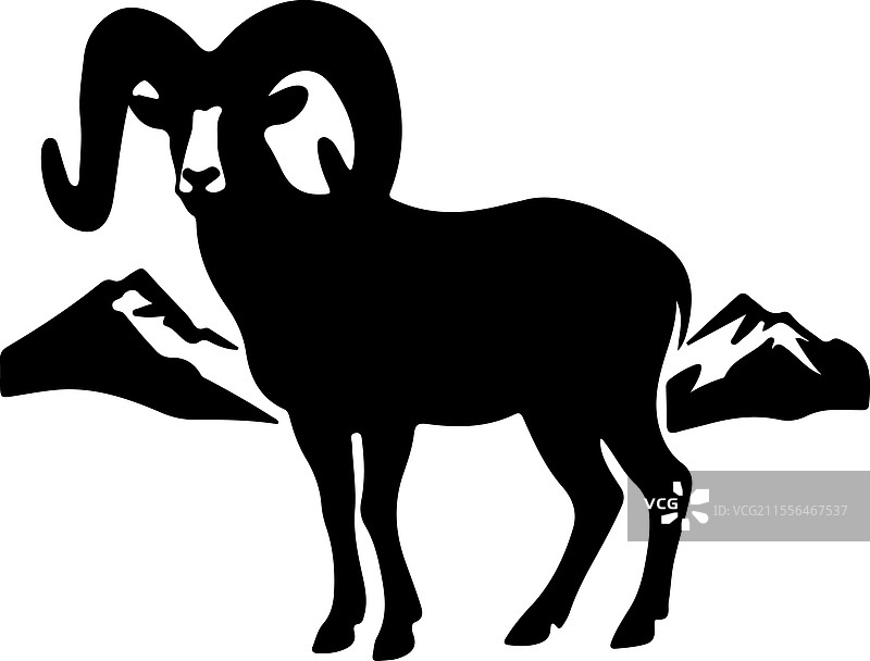 达尔羊剪影图片素材