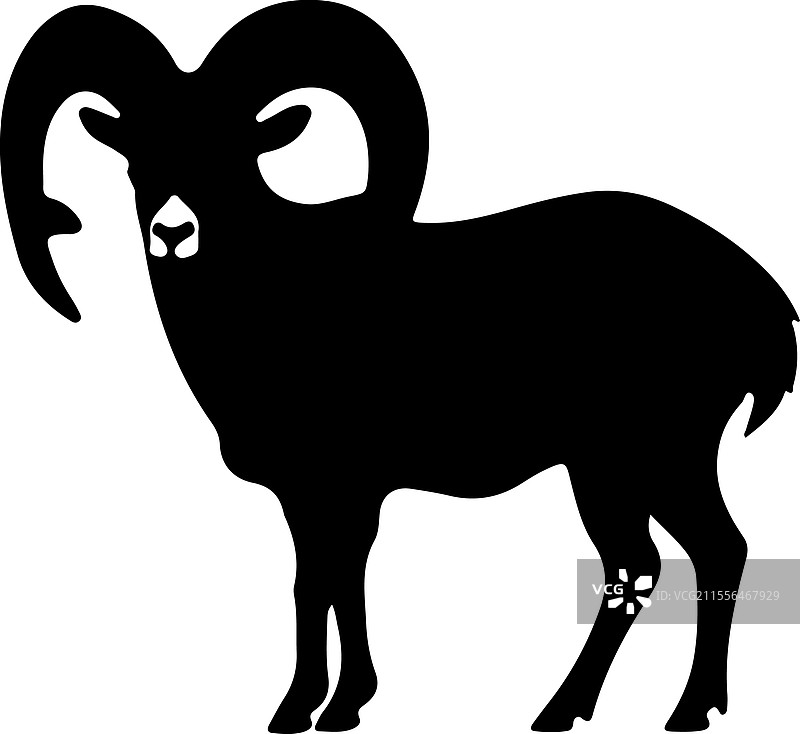 达尔羊剪影图片素材