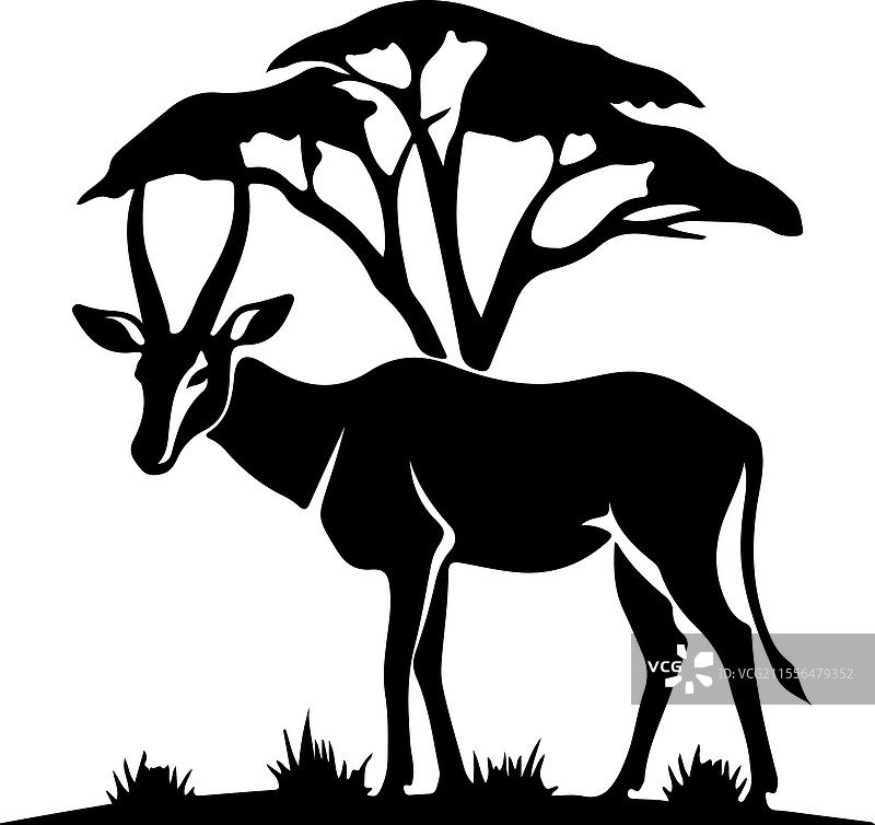 大羚羊剪影图片素材