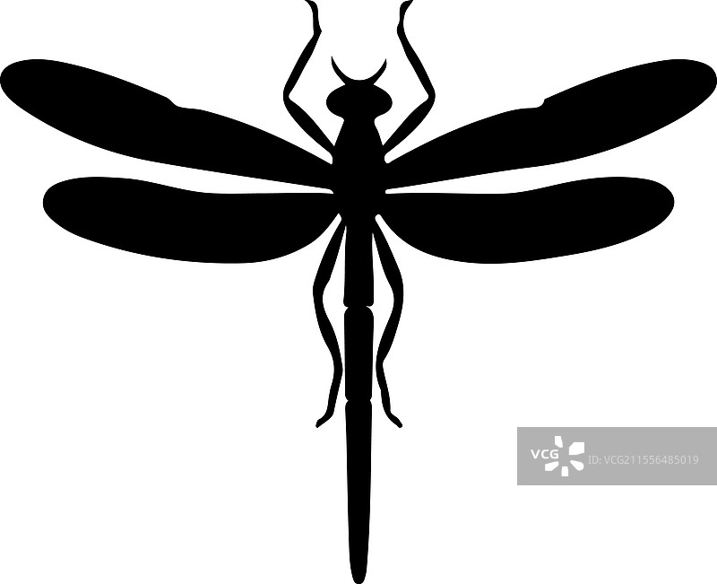 绿色蜻蜓剪影图片素材