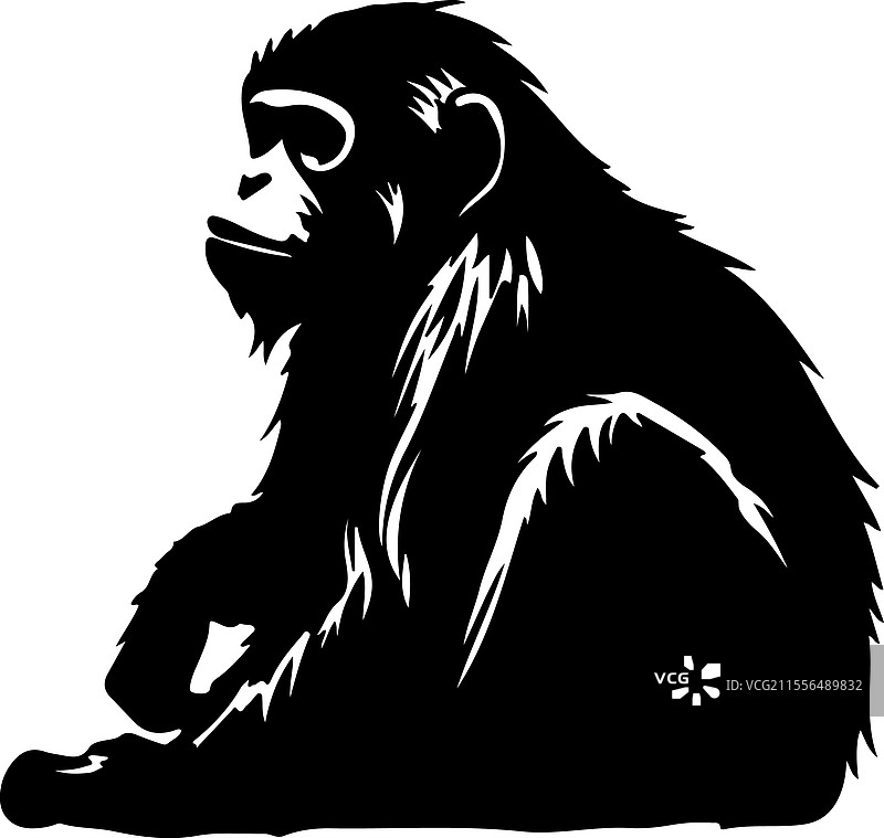吼猴剪影图片素材