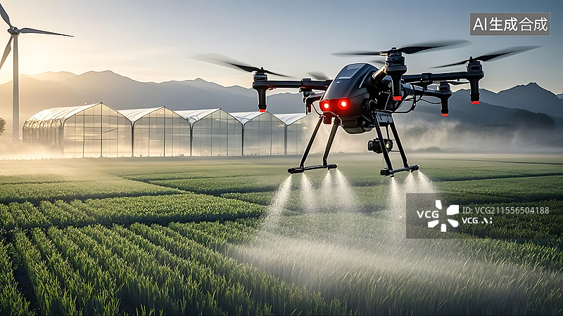 【AI数字艺术】无人机技术应用农业种植背景图图片素材